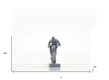 Minimalist Cyclist Cement Finish Statue HomeRoots