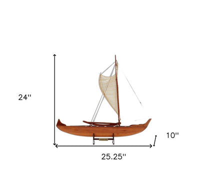 10" X 25.25" X 24" Hawaiian Canoe HomeRoots