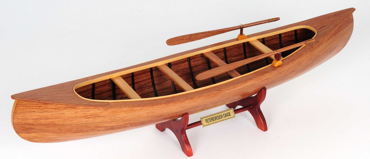 6" Wood Brown Solid Wood Hand Painted Model Boat Tabletop Sculpture