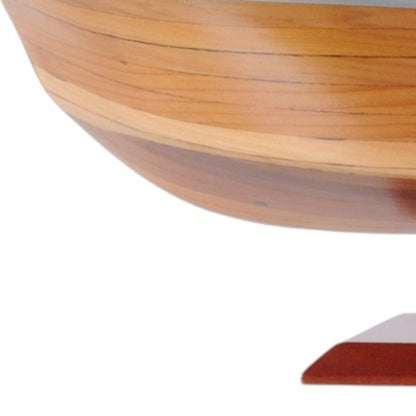 16" Brown Solid Wood Hand Painted Runabout Canoe Model Boat HomeRoots
