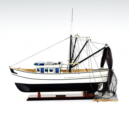 22" Black And White Solid Wood Hand Painted Model Boat HomeRoots