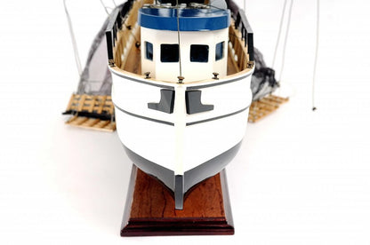 22" Black And White Solid Wood Hand Painted Model Boat HomeRoots