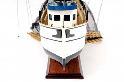 22" Black And White Solid Wood Hand Painted Model Boat HomeRoots