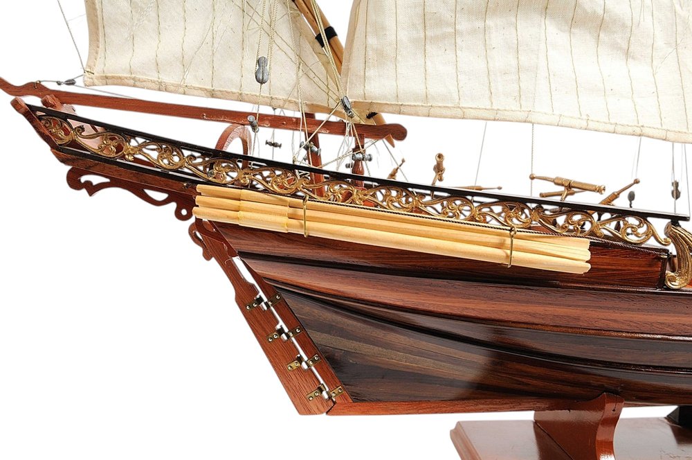 27" Brown Manufactured Wood Boat Hand Painted Sculpture HomeRoots