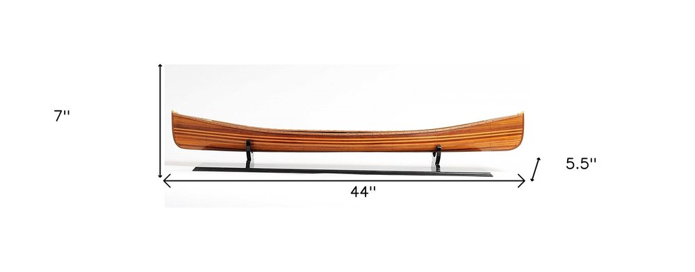 6" Brown Solid Wood Hand Painted Model Boat HomeRoots