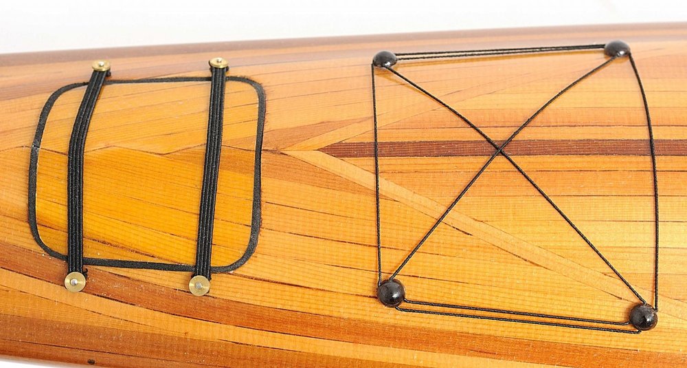 5" Brown Solid Wood Hand Painted Model Boat — view 4