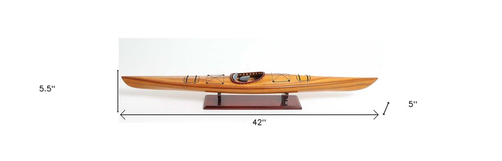 Rich Cedar Kayak Model Sculpture HomeRoots