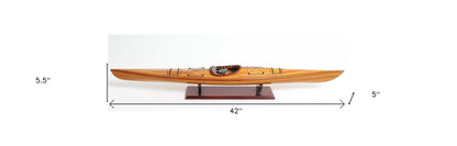 Rich Cedar Kayak Model Sculpture