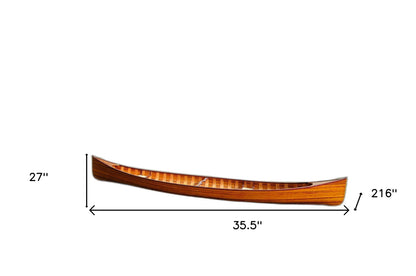 35.5" X 216" X 27" Wooden Canoe With Ribs