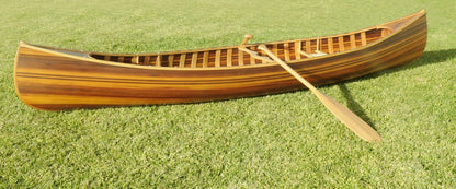 16" Brown Solid Wood Hand Painted Model Boat