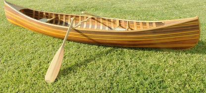 16" Brown Solid Wood Hand Painted Model Boat HomeRoots