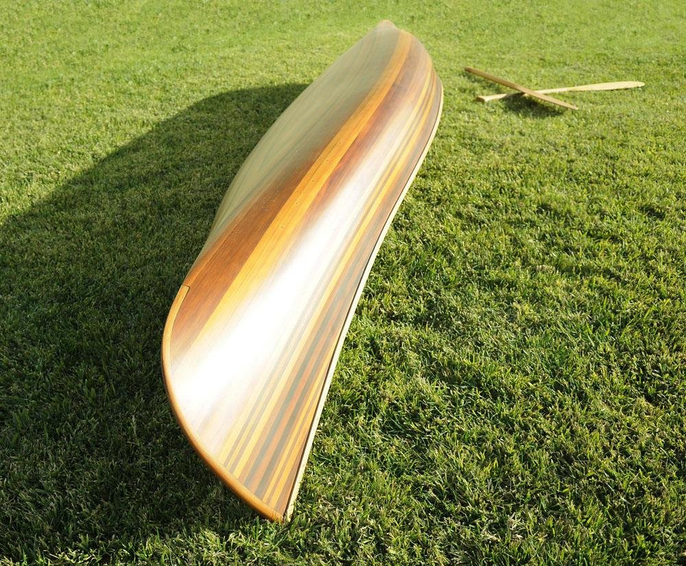 16" Wood Brown Solid Wood Hand Painted Model Boat Tabletop Sculpture HomeRoots