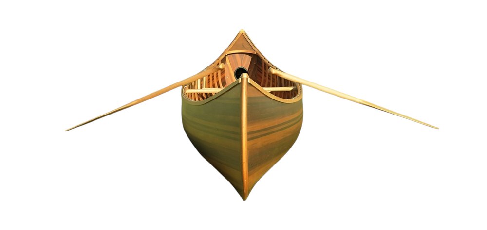16" Wood Brown Solid Wood Hand Painted Model Boat Tabletop Sculpture HomeRoots