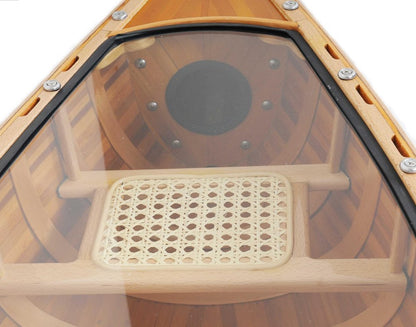 Natural Solid Wood and Glass Canoe Coffee Table HomeRoots