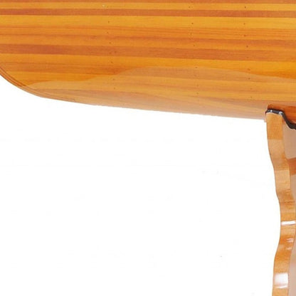 Natural Solid Wood and Glass Canoe Coffee Table HomeRoots