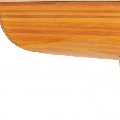 Natural Solid Wood and Glass Canoe Coffee Table HomeRoots