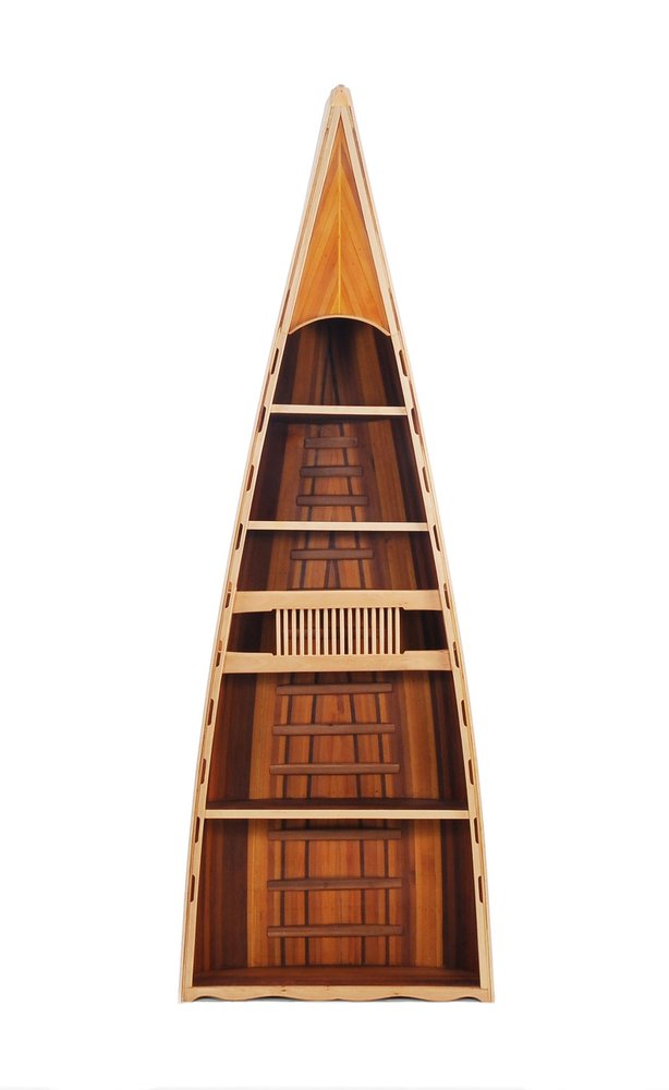 21" Wood Brown Solid Wood Six Tier Boat Bookcase HomeRoots