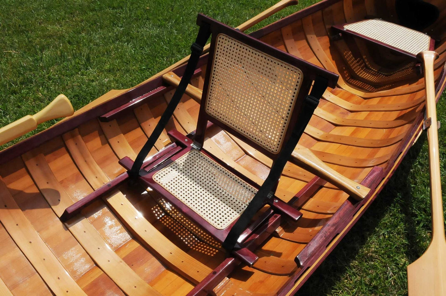 39.5" X 190" X 25.5" Traditional Wooden Canoe With Ribs