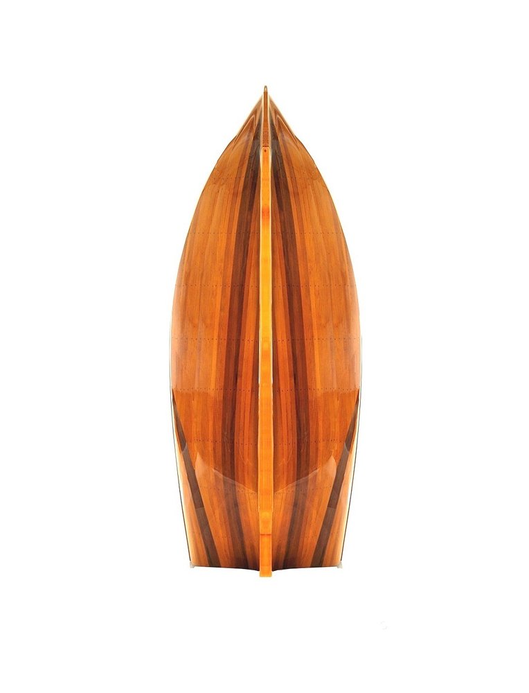 15" Brown Solid Wood Hand Painted Model Boat HomeRoots