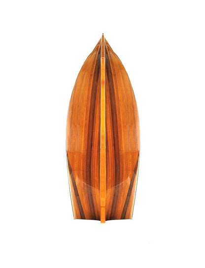 15" Brown Solid Wood Hand Painted Model Boat HomeRoots