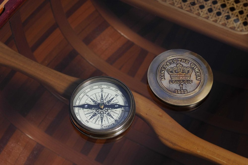 Brass Makers To The Queen Compass With Leather Case HomeRoots
