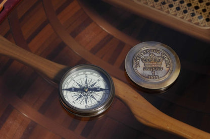 Brass Makers To The Queen Compass With Leather Case HomeRoots