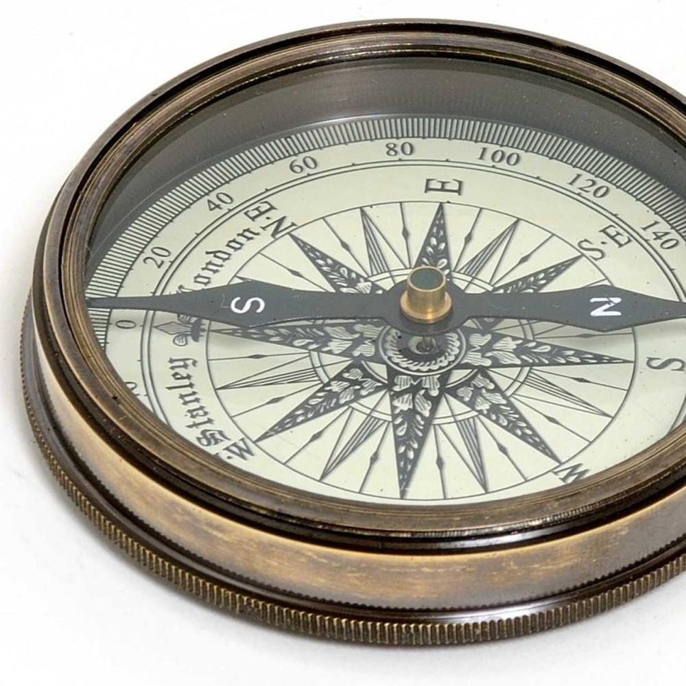 Brass Makers To The Queen Compass With Leather Case HomeRoots