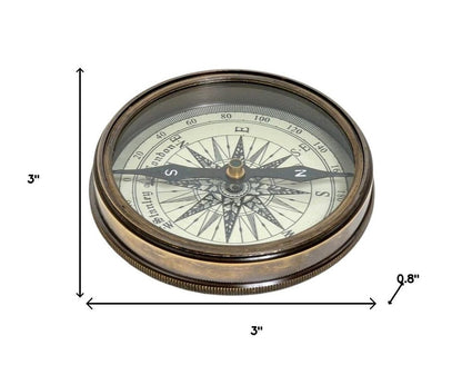 Brass Makers To The Queen Compass With Leather Case HomeRoots