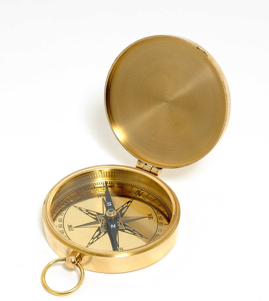 Shiny Brass Marine Compass With Lid HomeRoots