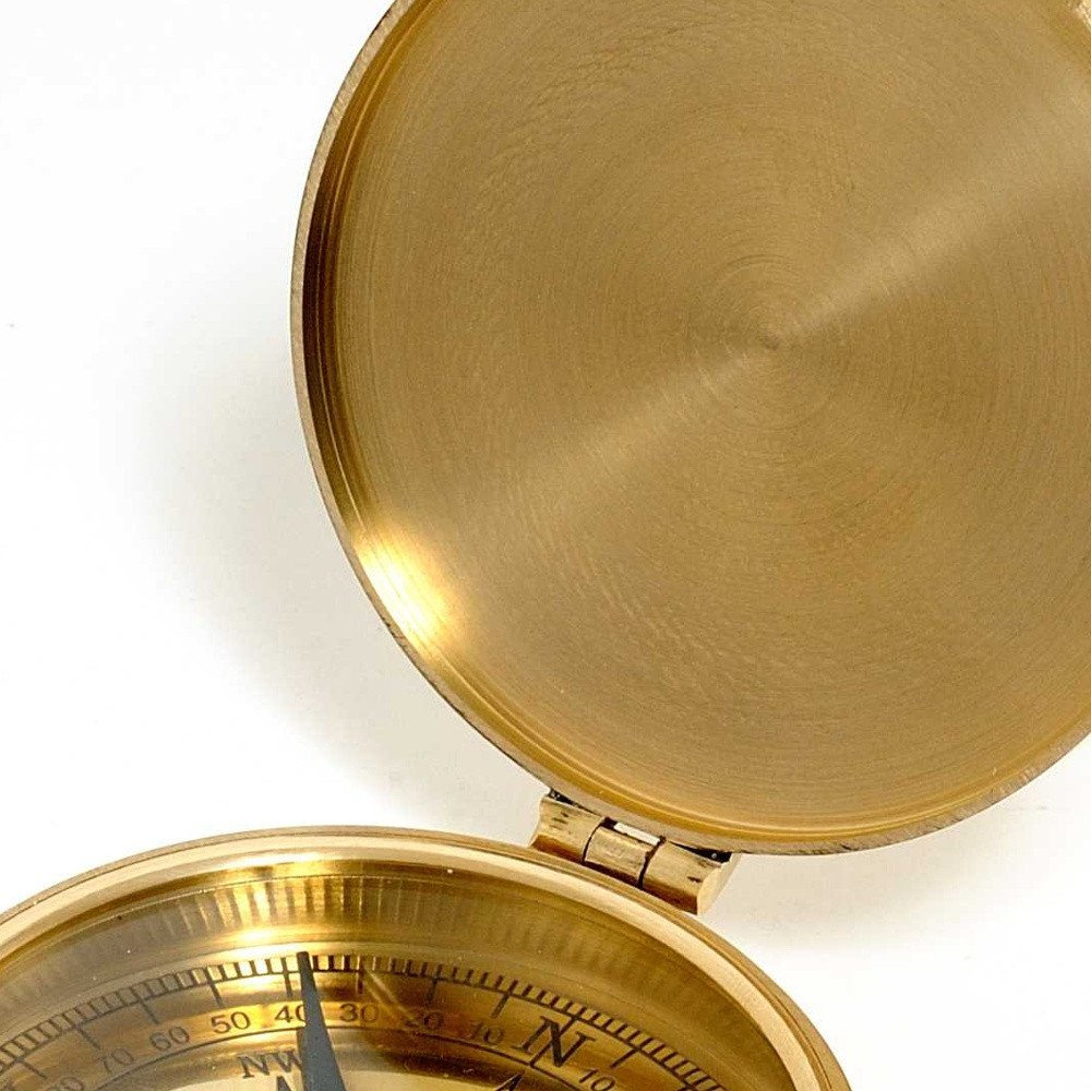 Shiny Brass Marine Compass With Lid HomeRoots