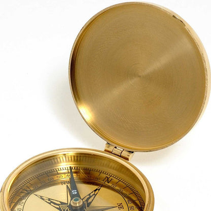 Shiny Brass Marine Compass With Lid HomeRoots