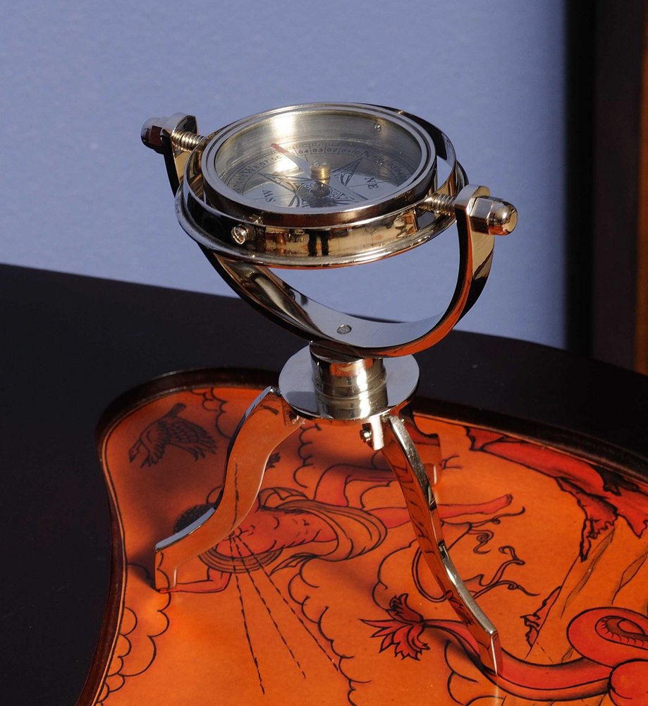 5" X 5" X 8.5" Gimbaled Compass On Tristand HomeRoots