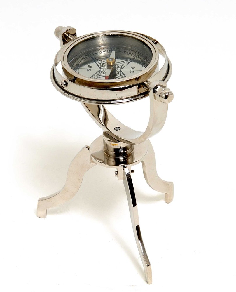 5" X 5" X 8.5" Gimbaled Compass On Tristand HomeRoots