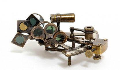 4" X 4.5" X 2.5" Nautical Sextant In Wood Box  Medium HomeRoots
