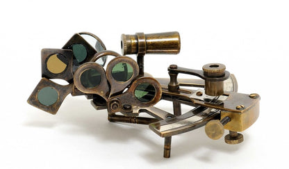 4" X 4.5" X 2.5" Nautical Sextant In Wood Box  Medium HomeRoots