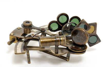 4" X 4.5" X 2.5" Nautical Sextant In Wood Box  Medium HomeRoots