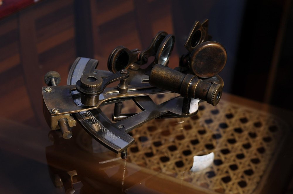 4" X 4.5" X 2.5" Nautical Sextant In Wood Box  Medium HomeRoots