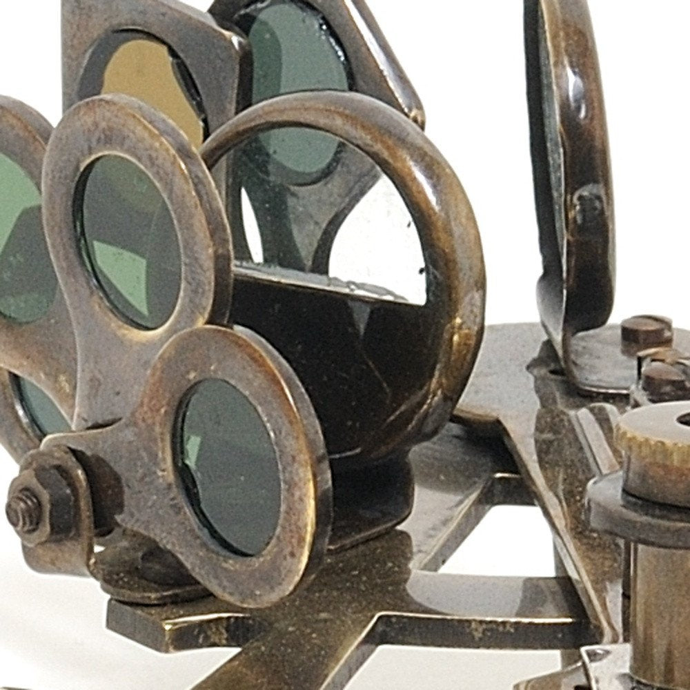 4" X 4.5" X 2.5" Nautical Sextant In Wood Box  Medium HomeRoots