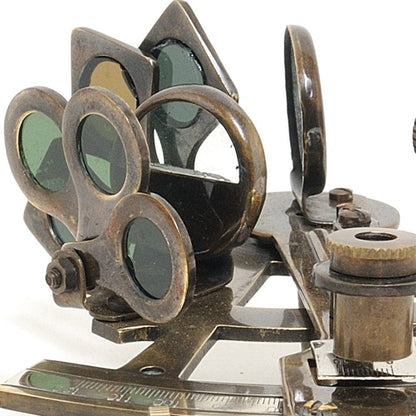 4" X 4.5" X 2.5" Nautical Sextant In Wood Box  Medium HomeRoots