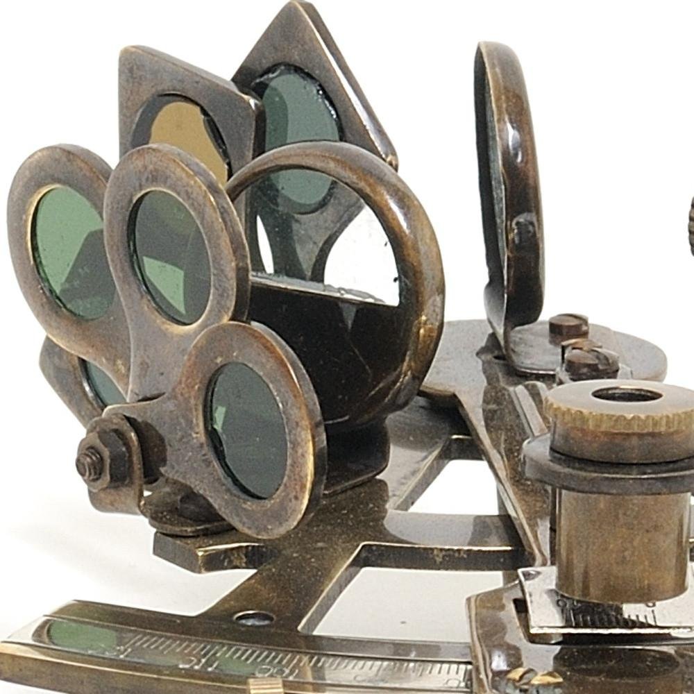 4" X 4.5" X 2.5" Nautical Sextant In Wood Box  Medium HomeRoots