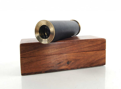 1.5" X 15" X 1.5" Handheld Telescope In Wood Box HomeRoots