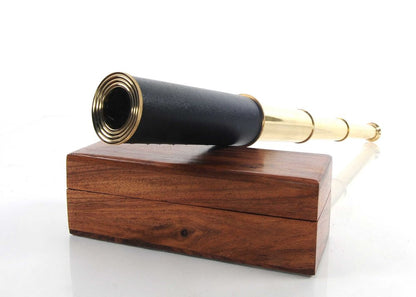 1.5" X 15" X 1.5" Handheld Telescope In Wood Box HomeRoots