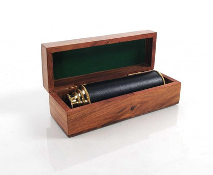 1.5" X 15" X 1.5" Handheld Telescope In Wood Box HomeRoots