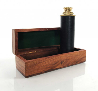 1.5" X 15" X 1.5" Handheld Telescope In Wood Box HomeRoots