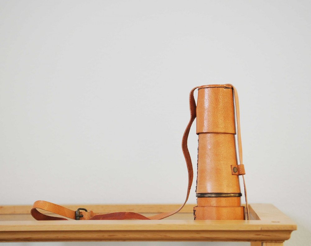 Rustic Brass And Leather Handheld Telescope HomeRoots