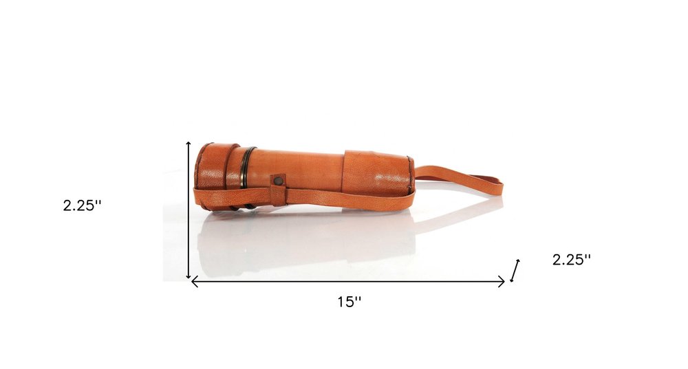 Rustic Brass And Leather Handheld Telescope HomeRoots