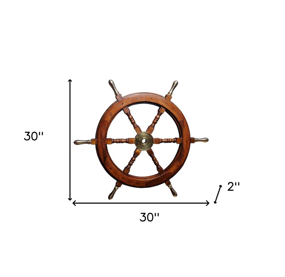 30" X 30" X 2" Ship Wheel HomeRoots