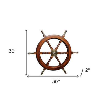 30" X 30" X 2" Ship Wheel HomeRoots