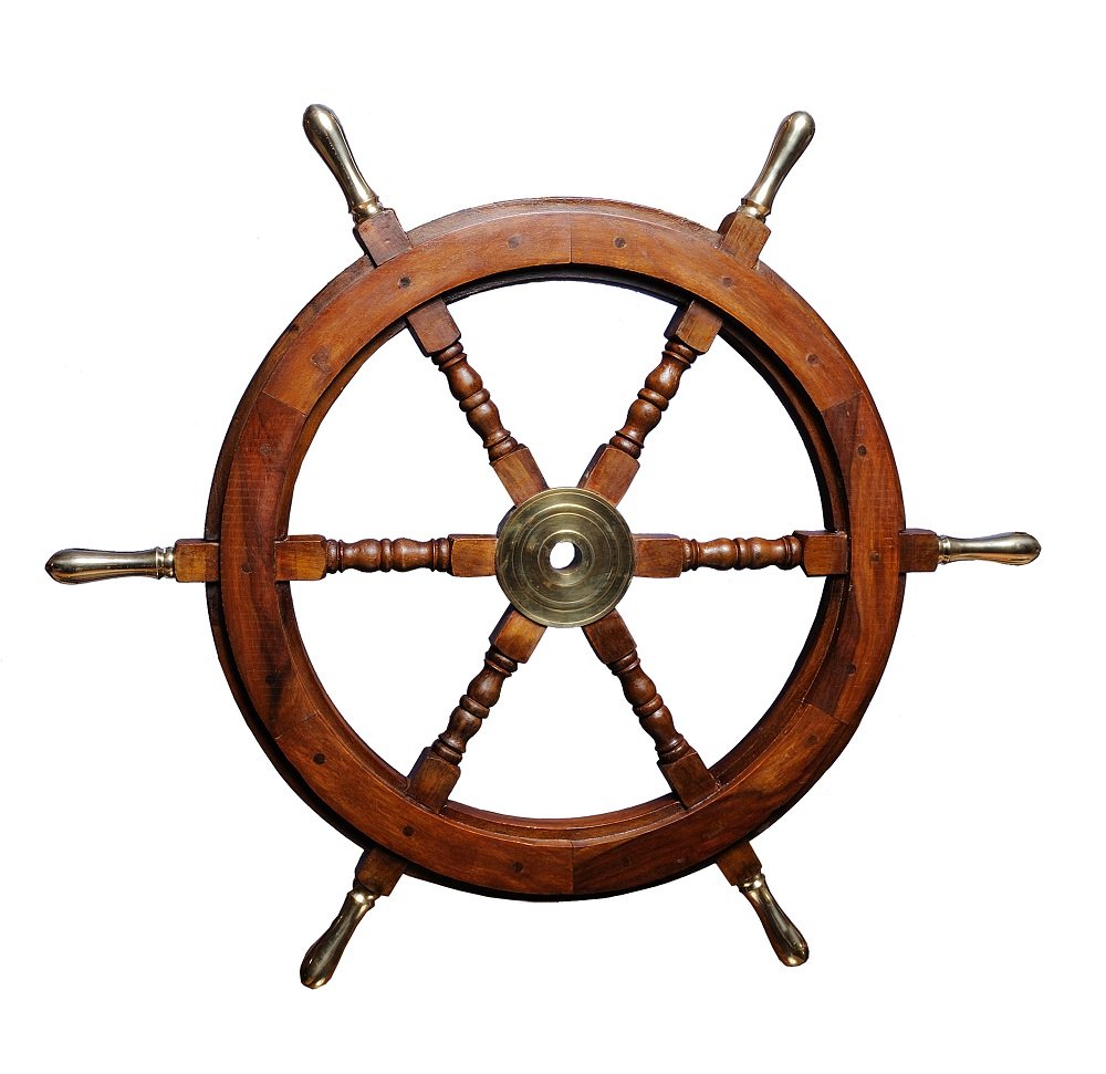 30" X 30" X 2" Ship Wheel HomeRoots