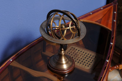 7" X 7" X 11.5" Armillary Sphere On Wood Base HomeRoots